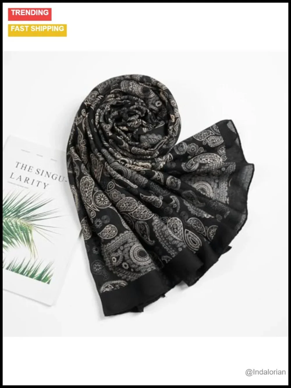 Lightweight Floral Cotton Scarf Shawl Wrap for Women